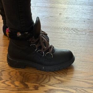 Women's John Fluevog Black Combat Lace-Up Boots